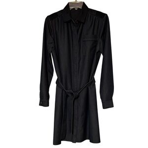 Elie Tahari Black Denim Shirt Dress Long Sleeve Sz 8